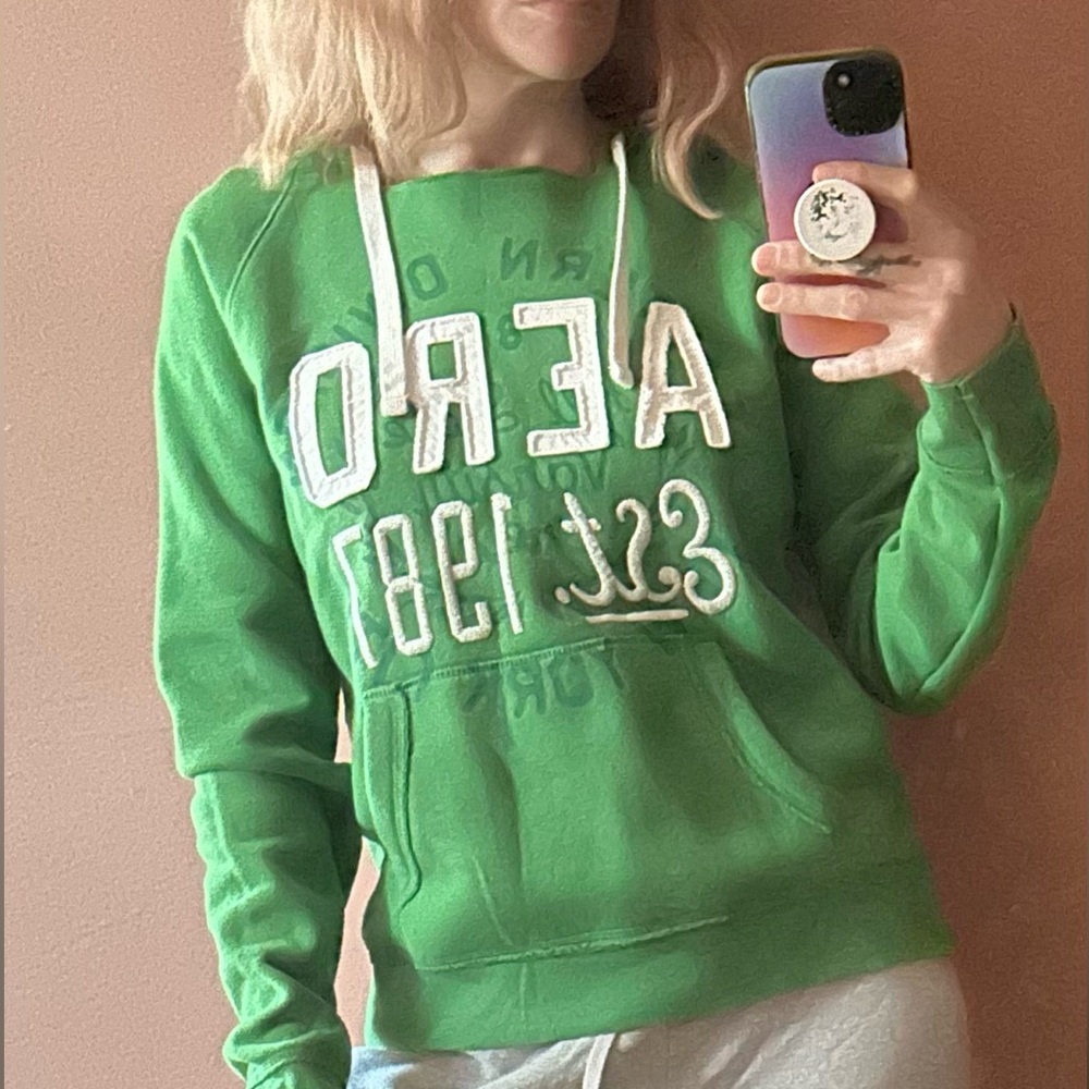 Green graphic hoodie